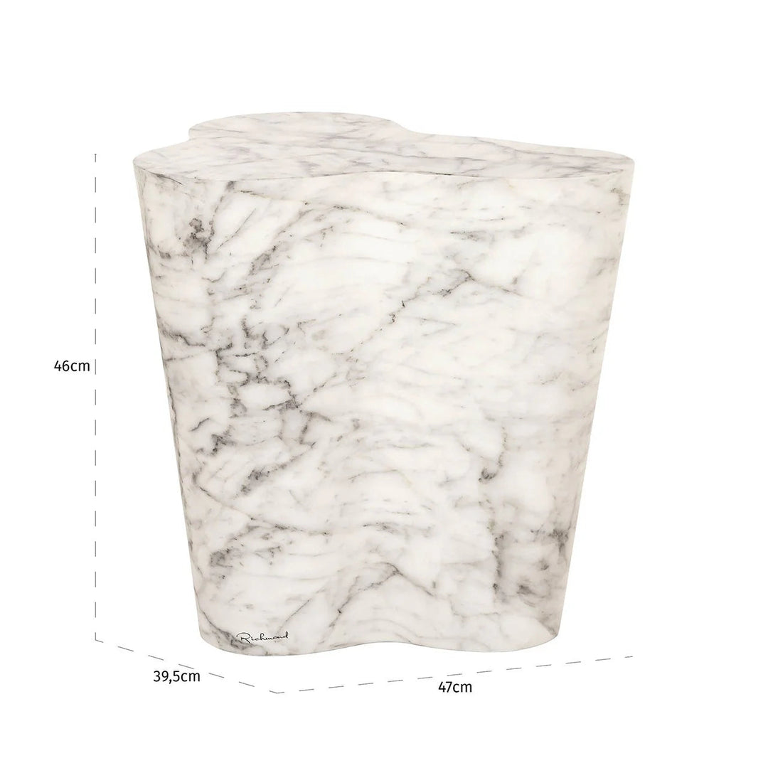 Richmond Interiors Rockyard Faux White Marble Side Table