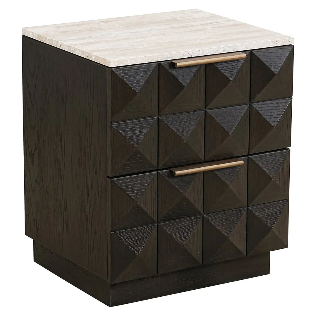 Richmond Interiors Claremont Brown 2 Drawer Bedside Table