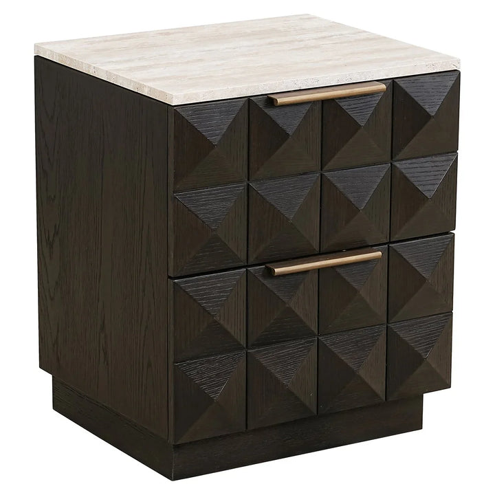 Richmond Interiors Claremont Brown 2 Drawer Bedside Table