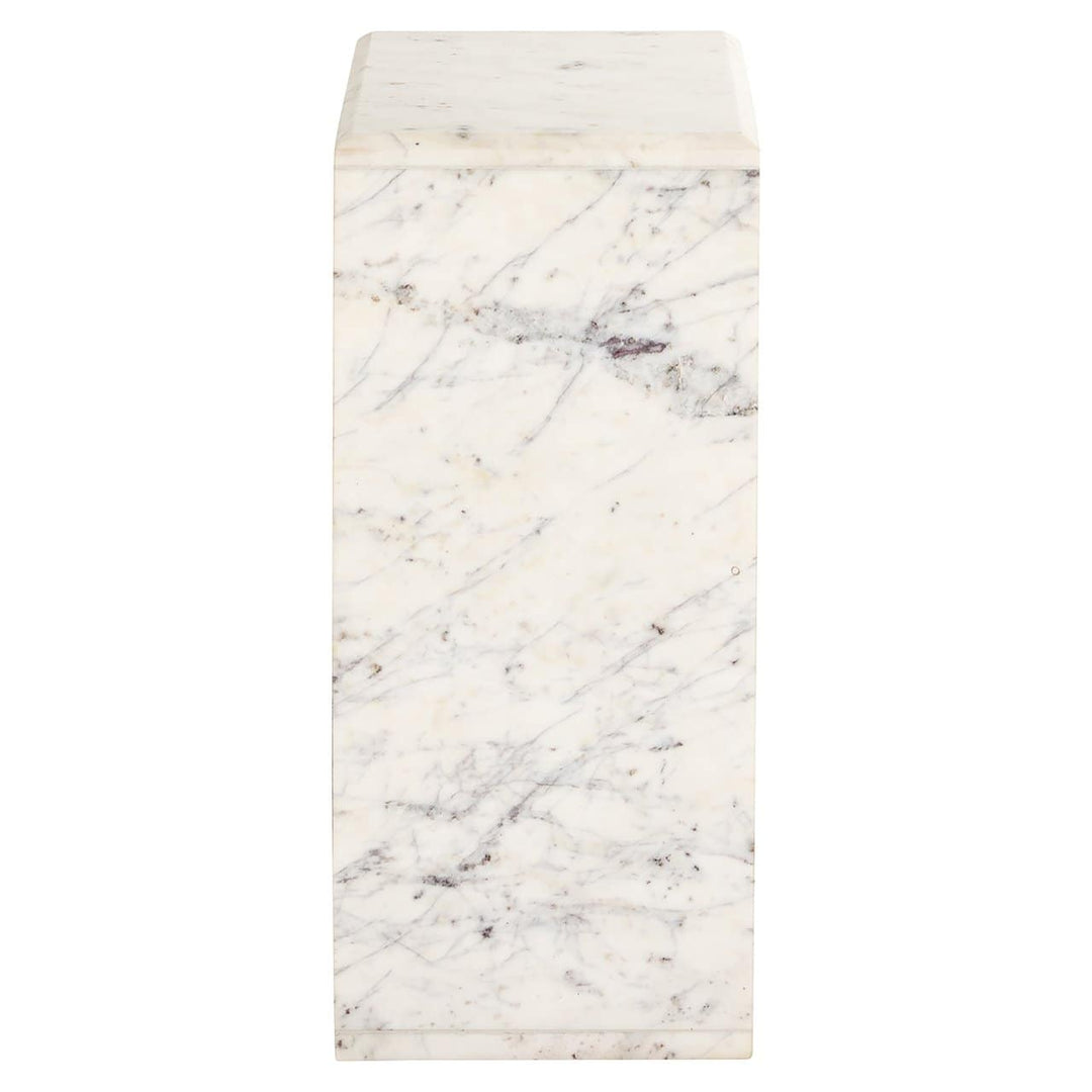 Richmond Interiors Tovek White Marble C Shape Side Table