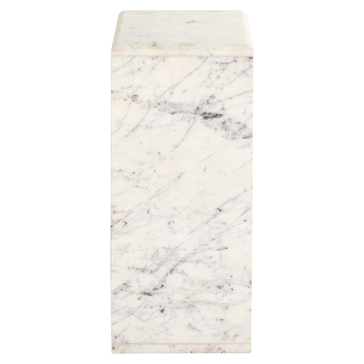 Richmond Interiors Tovek White Marble C Shape Side Table