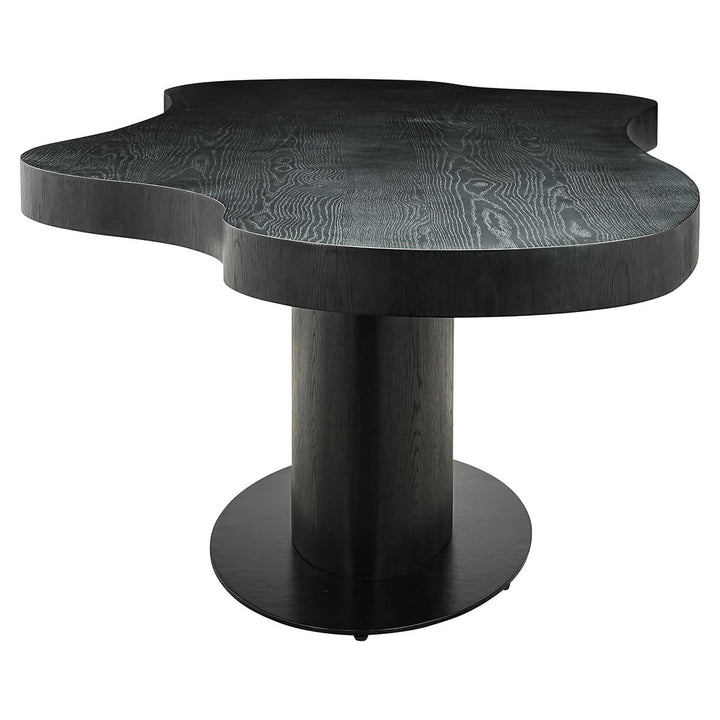 Richmond Interiors Bogor Carved Black Oak Wood Dining Table | 6-8 Seater
