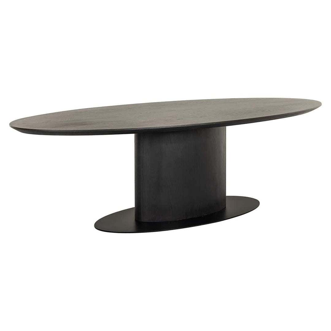 Richmond Interiors Gordon Black Oak Wood Dining Table | 6-8 Seater