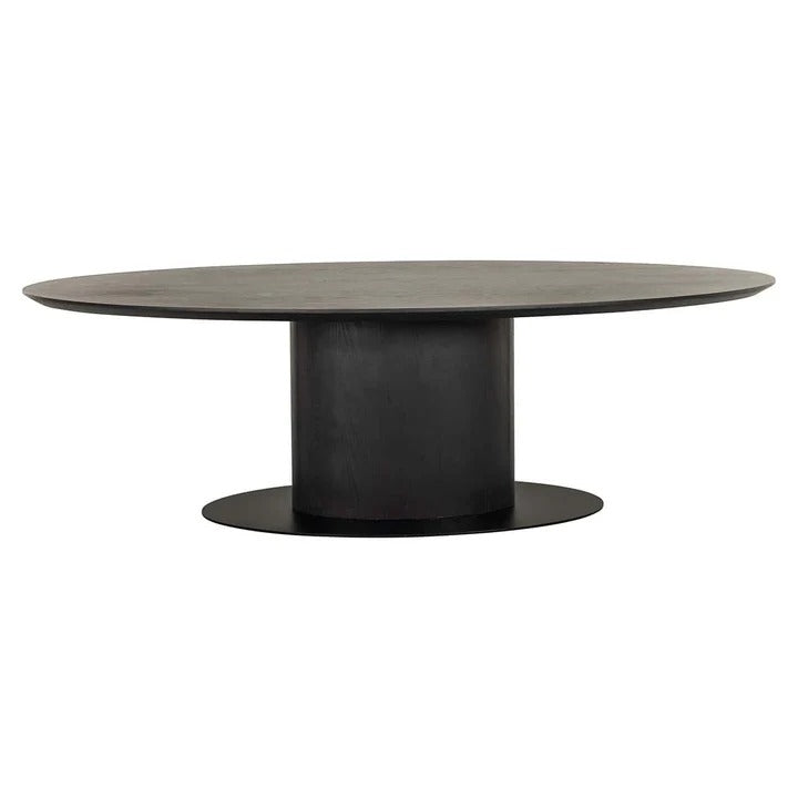 Richmond Interiors Gordon Black Oak Wood Dining Table | 8-10 Seater