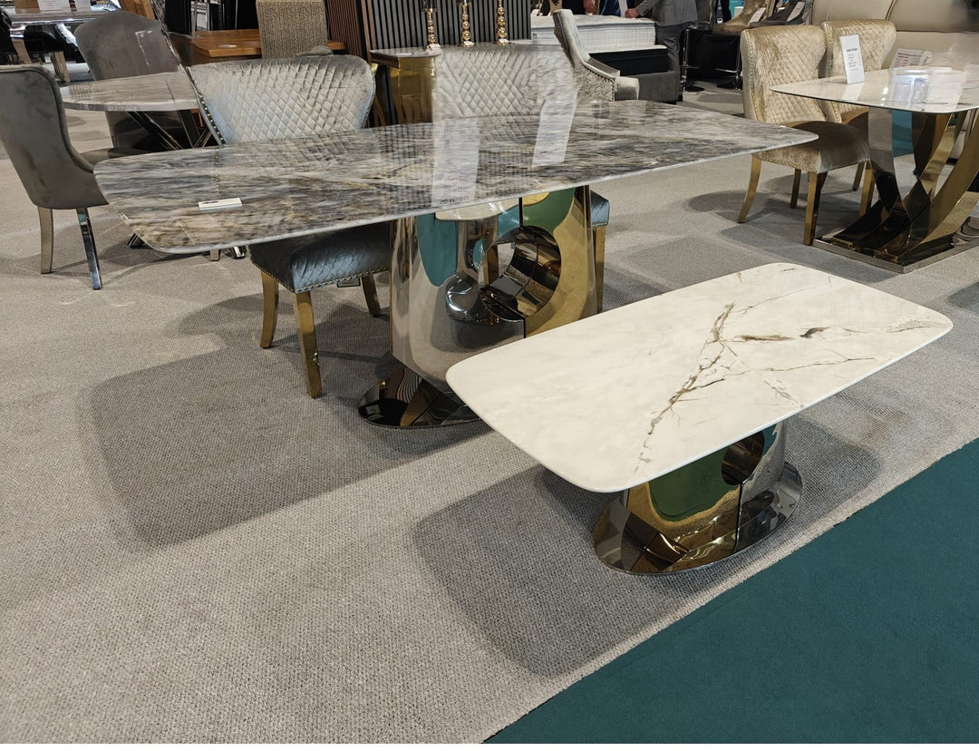Madrid Gold 180cm Dining Table In 2 Colours