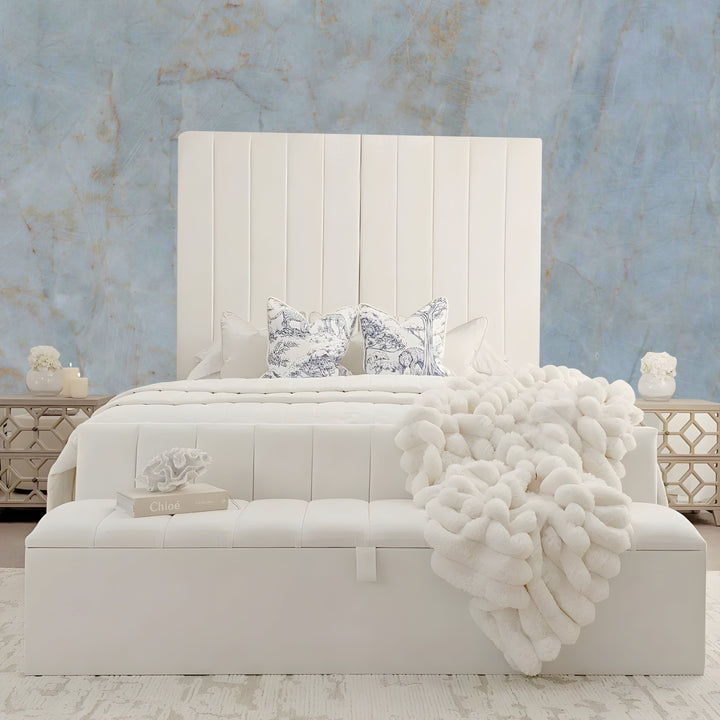 The Savannah Panel Upholstered Plush Velvet Bed Frame