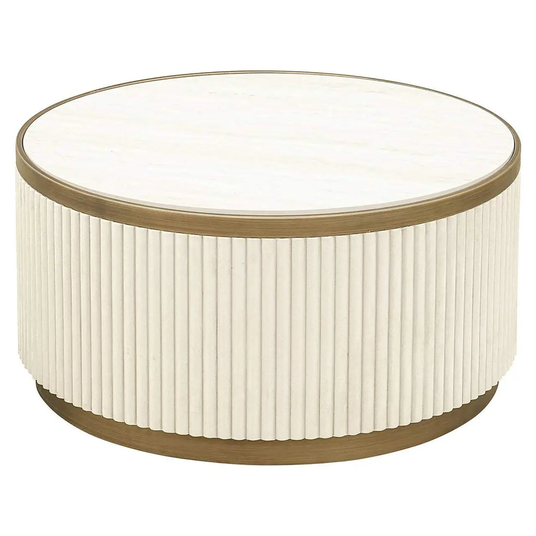Richmond Interiors Tivoli White Nest Of Circular Coffee Tables Set of 2