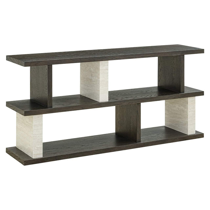 Richmond Interiors Waldorf Brown Wood & Stone Console Table