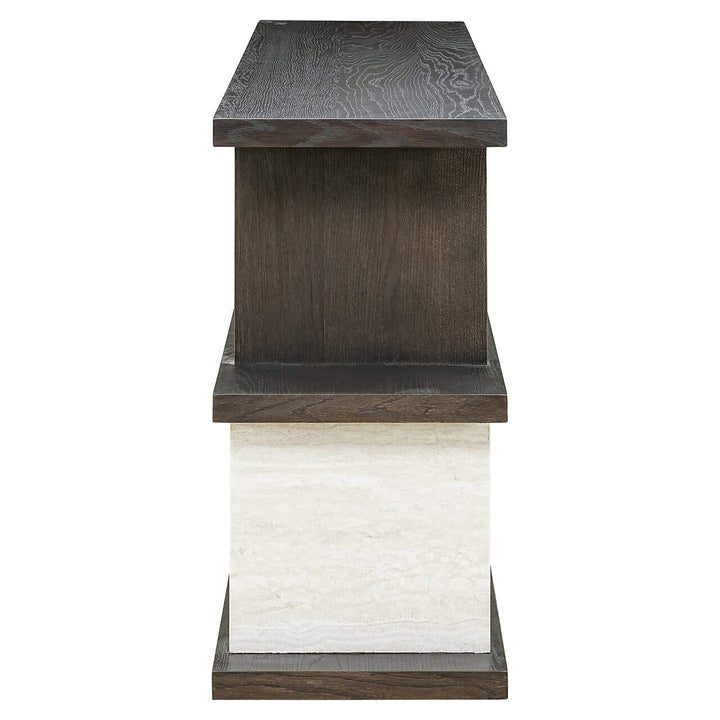 Richmond Interiors Waldorf Brown Wood & Stone Console Table