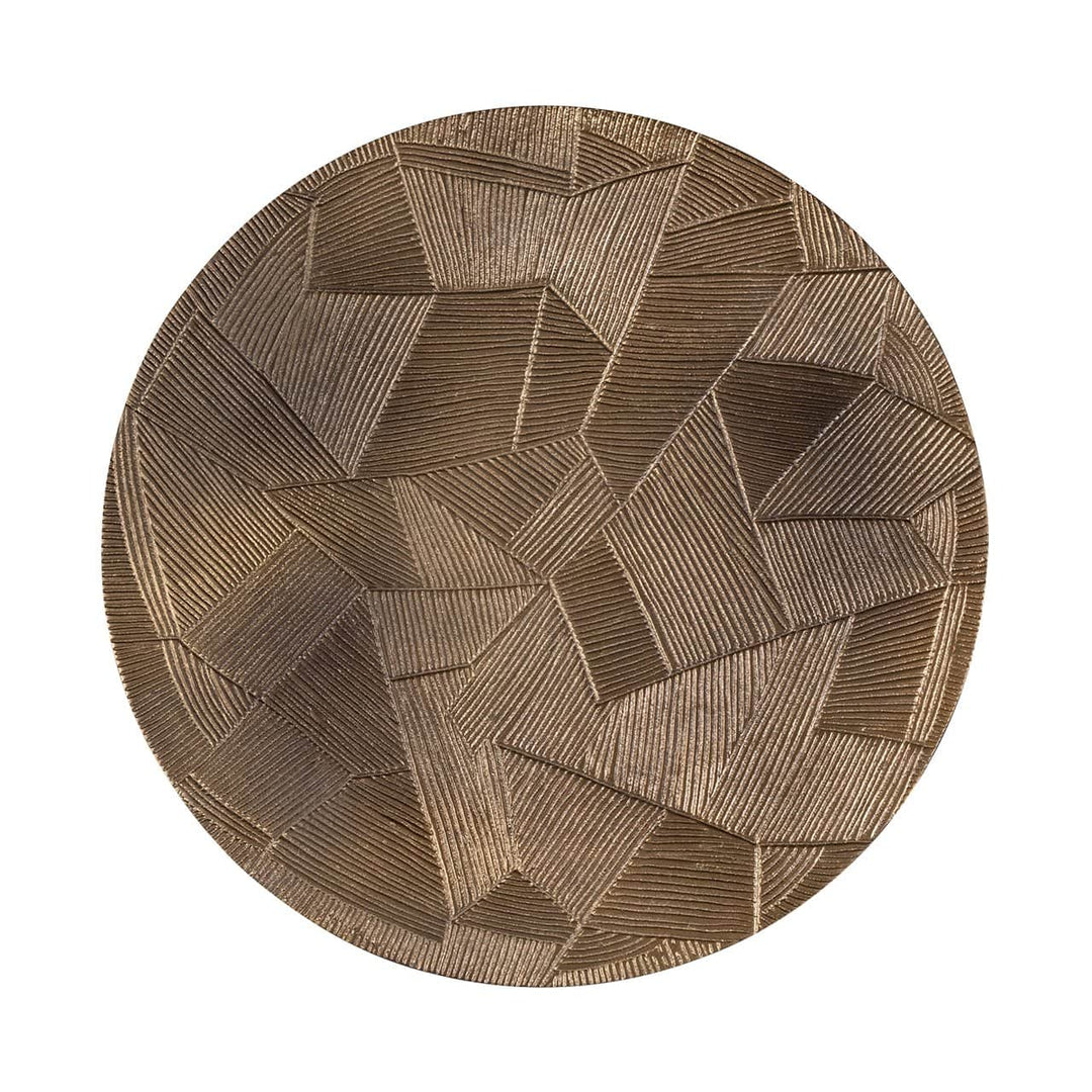 Richmond Interiors Tulum Brushed Gold Round Side Table Nest | Set of 2