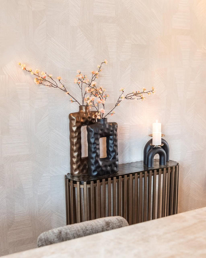 Richmond Interiors Volante Gold & Clear Glass Top Console Table