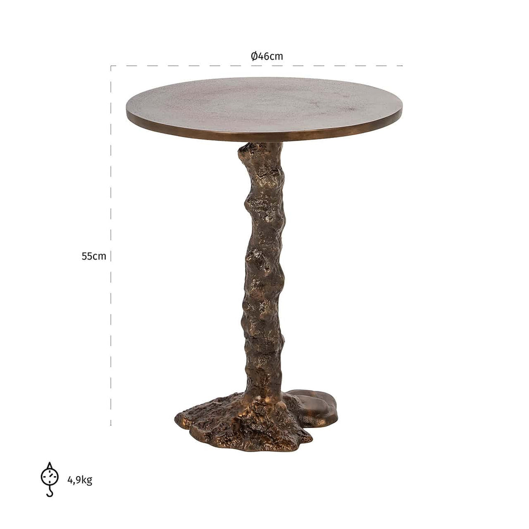 Richmond Interiors Misty Melted Bronze Round Side Table