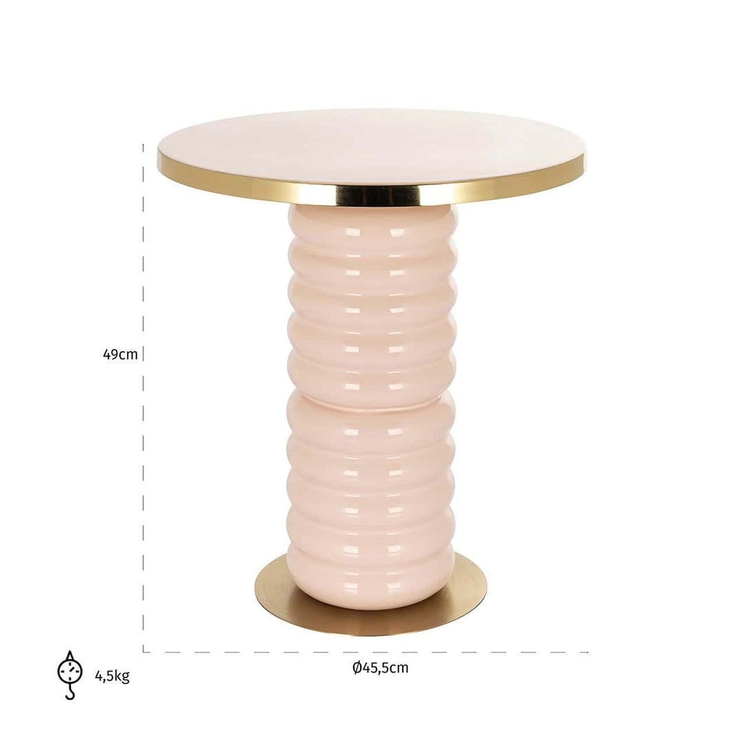 Richmond Interiors Bonsai Pink & Gold Side Table