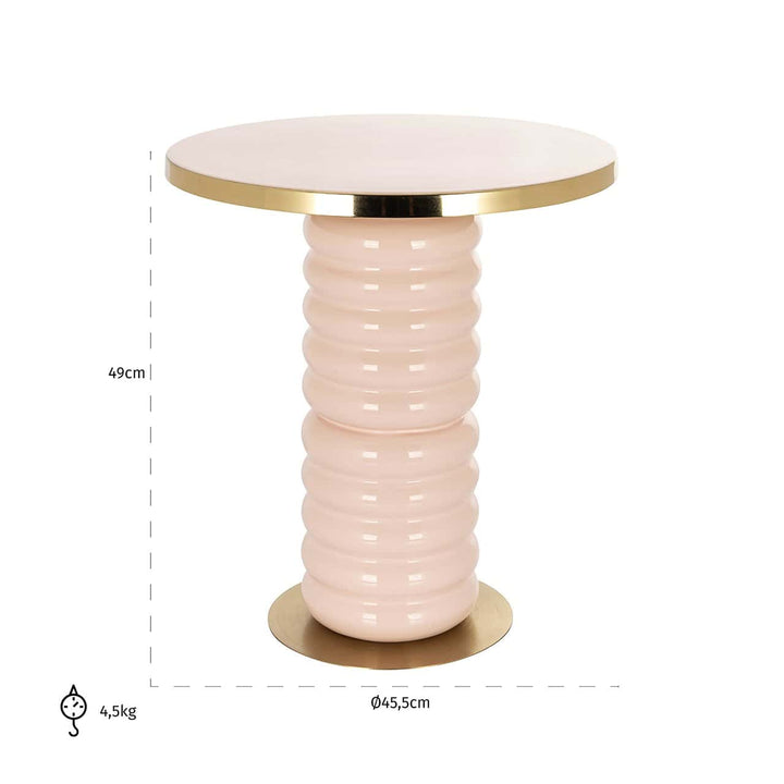 Richmond Interiors Bonsai Pink & Gold Side Table