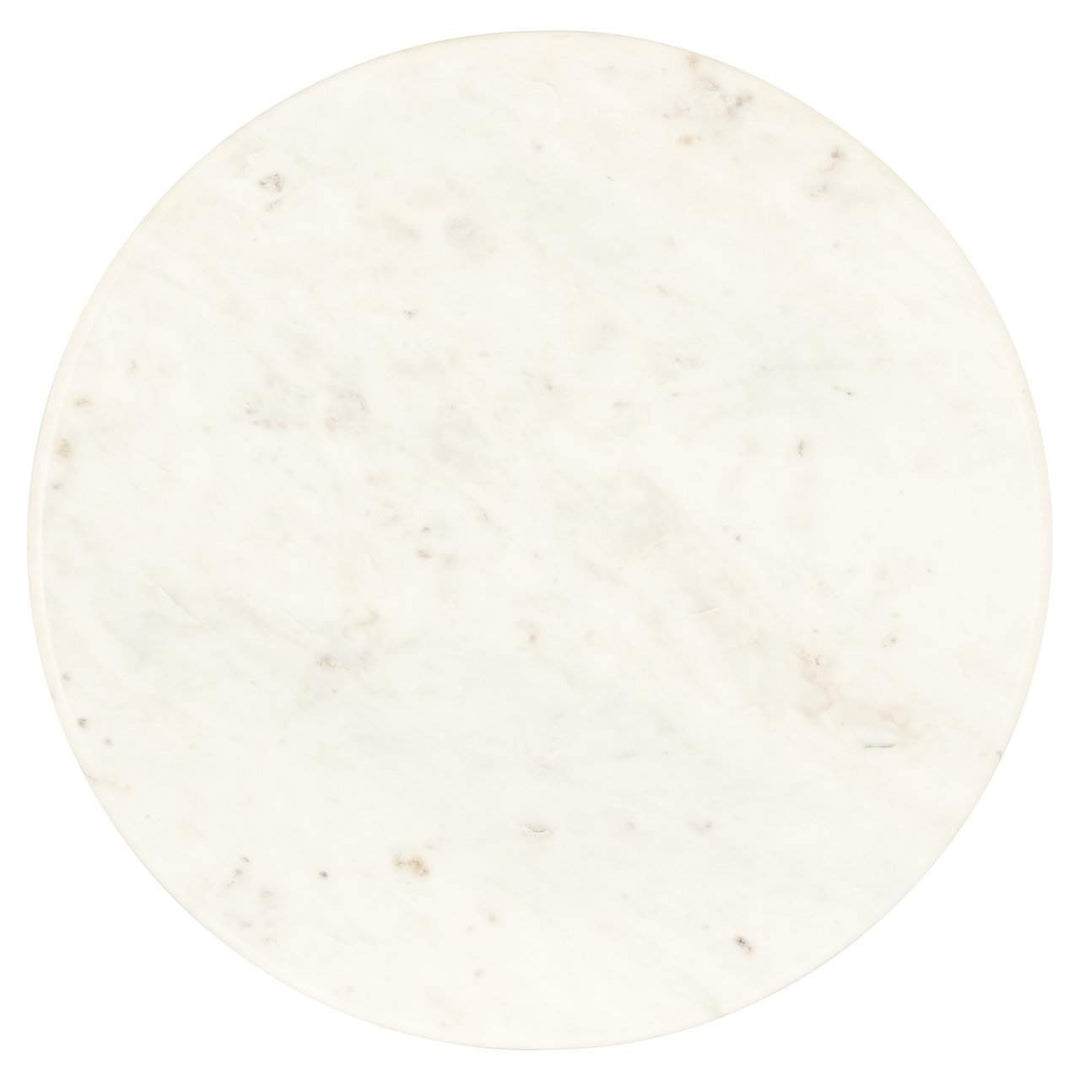 Richmond Interiors Boann White Glass & Gold Round Side Table