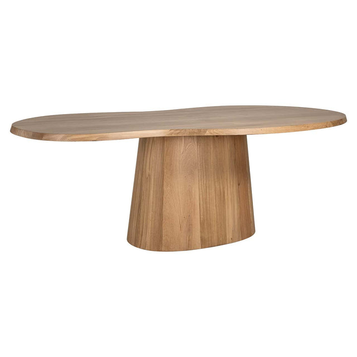 Richmond Interiors Riva Carved Natural Oak Wood Abstract Dining Table| 230 Cm