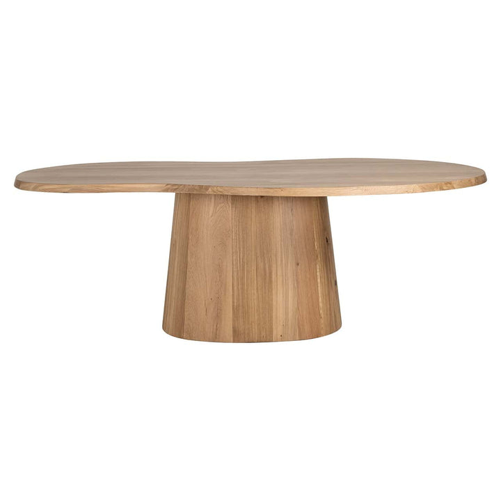 Richmond Interiors Riva Carved Natural Oak Wood Abstract Dining Table| 230 Cm