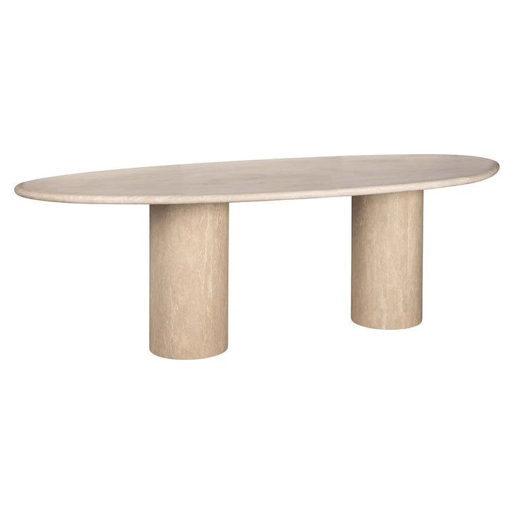 Richmond Interiors Renaissance Italian Travertine Beige Oval Dining Table
