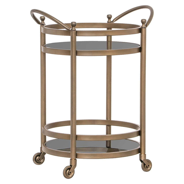 Richmond Interiors Hendricks Brass Brushed Gold Drinks Trolley