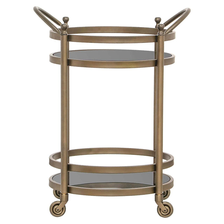 Richmond Interiors Hendricks Brass Brushed Gold Drinks Trolley