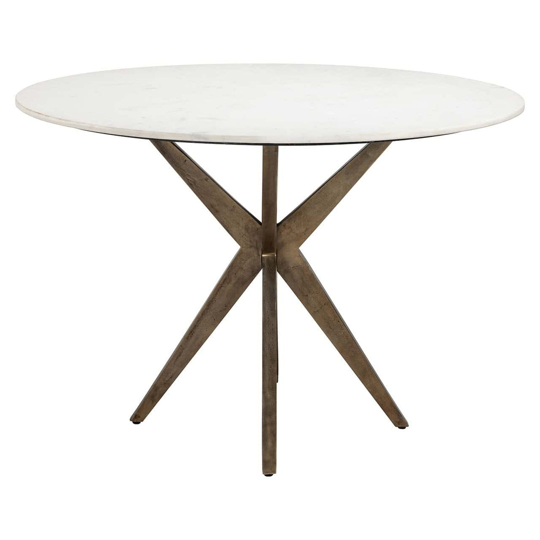 Richmond Interiors Maisy White Marble & Gold Round Dining Table