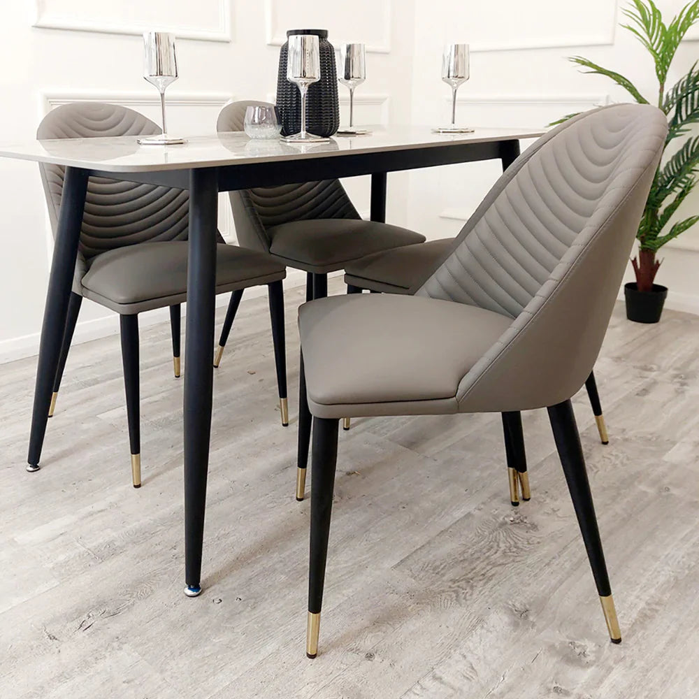 Alba PU Leather Dining Chair 3 Colours-Esme Furnishings