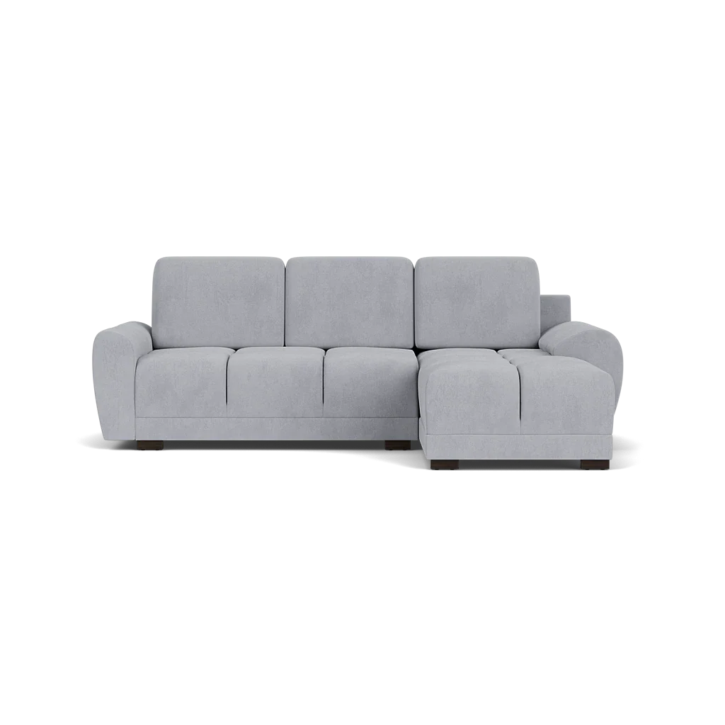 Zara Grey Plush Velvet Universal Corner Sofabed with Storage