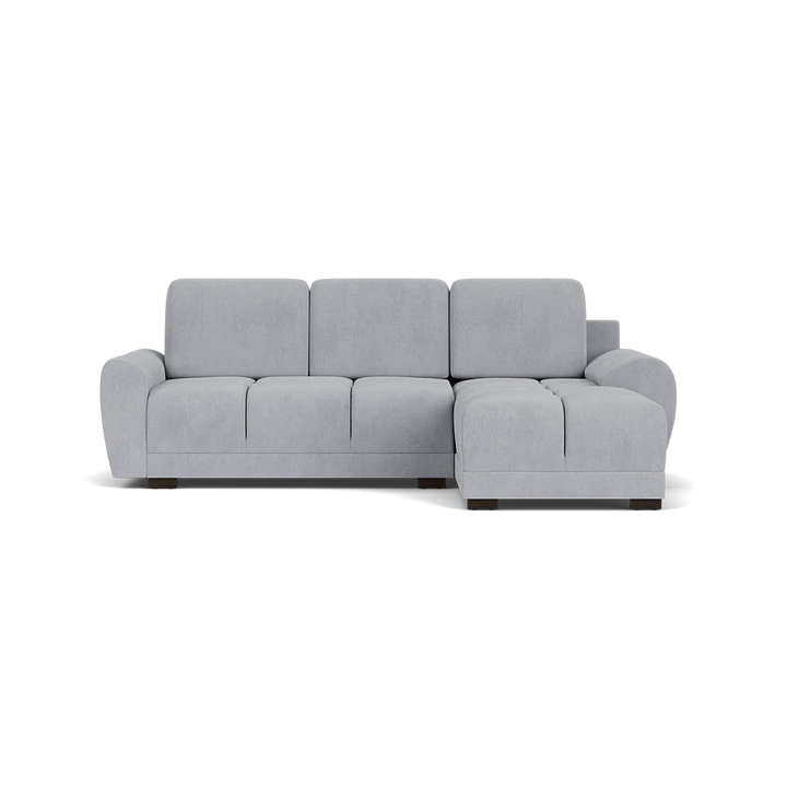 Zara Grey Plush Velvet Universal Corner Sofabed with Storage