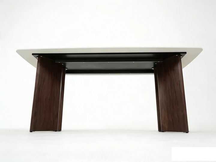 Almira 180cm Walnut & Travertine Ceramic Marble Dining Table