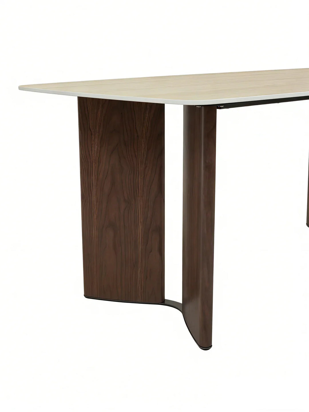 Almira 180cm Walnut & Travertine Ceramic Marble Dining Table