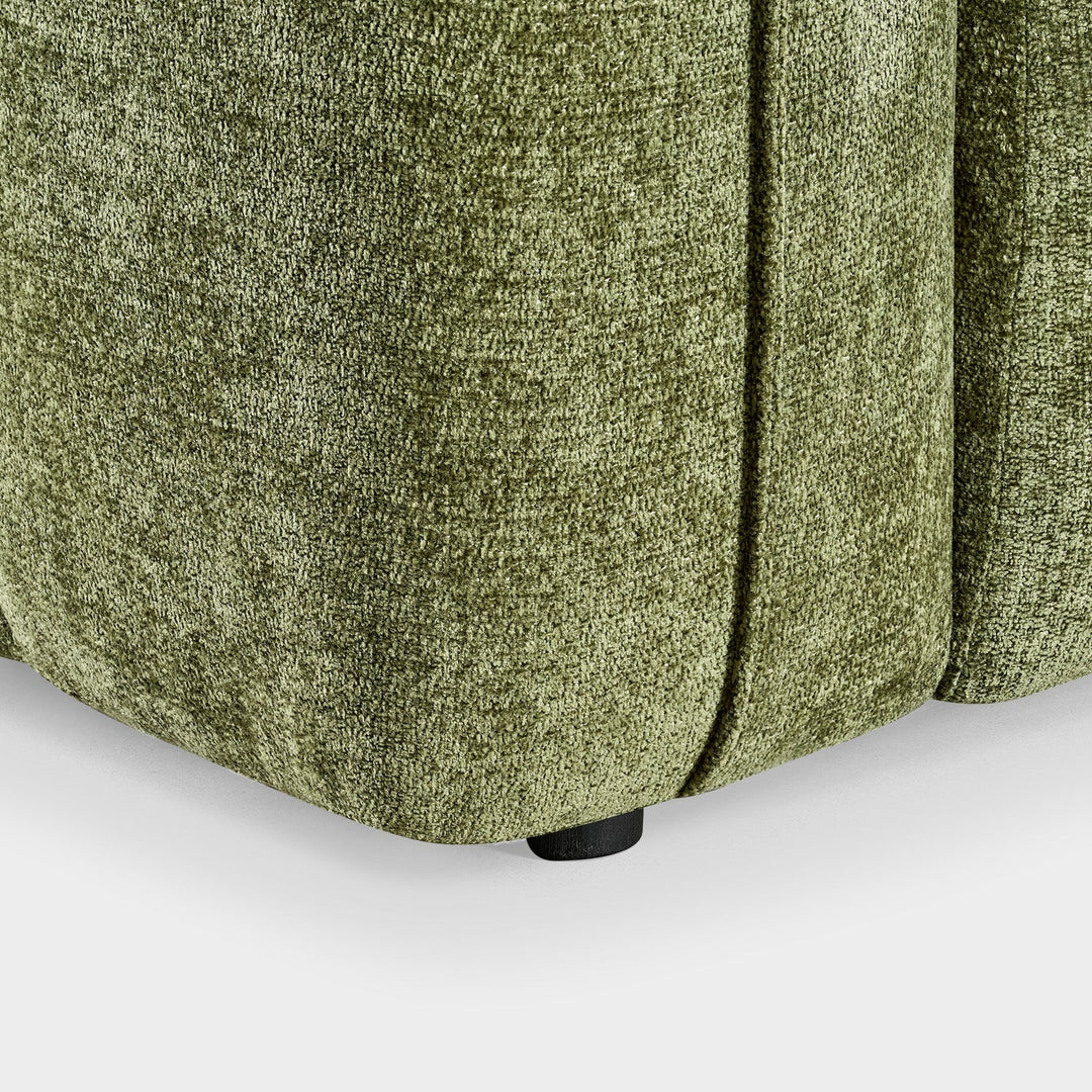 Venice Bubble Boucle Olive Green Fabric 3 Seater Sofa