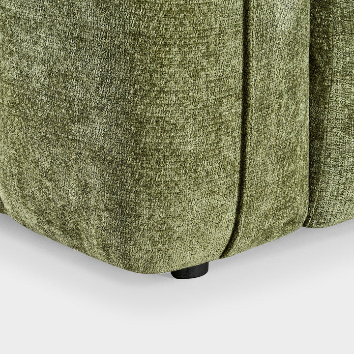 Venice Bubble Boucle Olive Green Fabric 3 Seater Sofa