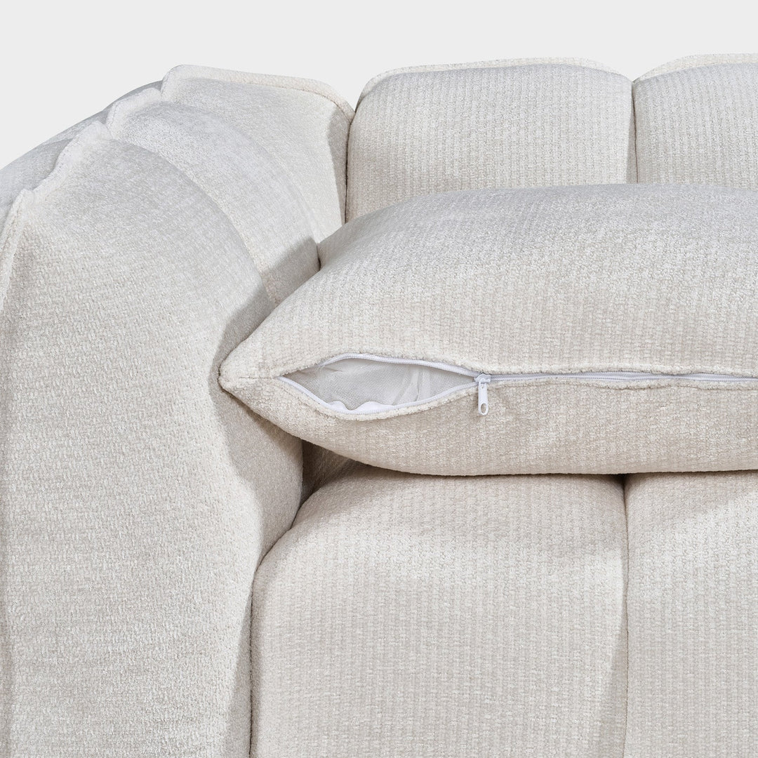 Venice Bubble Beige Boucle Fabric 3 Seater Sofa