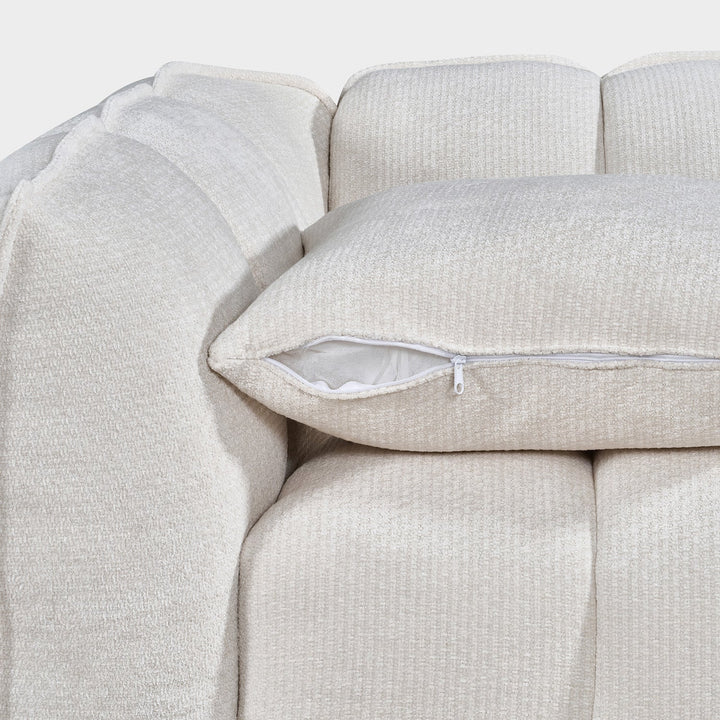 Venice Bubble Beige Boucle Fabric 3 Seater Sofa