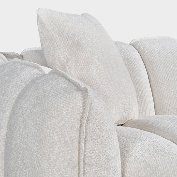 Venice Bubble Beige Boucle Fabric 3 Seater Sofa