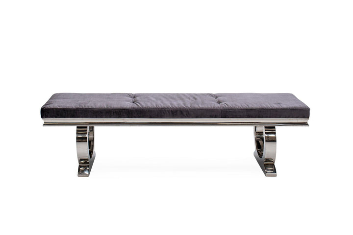 Arianna 180cm Grey Marble Dining Table + Belle Velvet Dining Chairs + Bench-Esme Furnishings