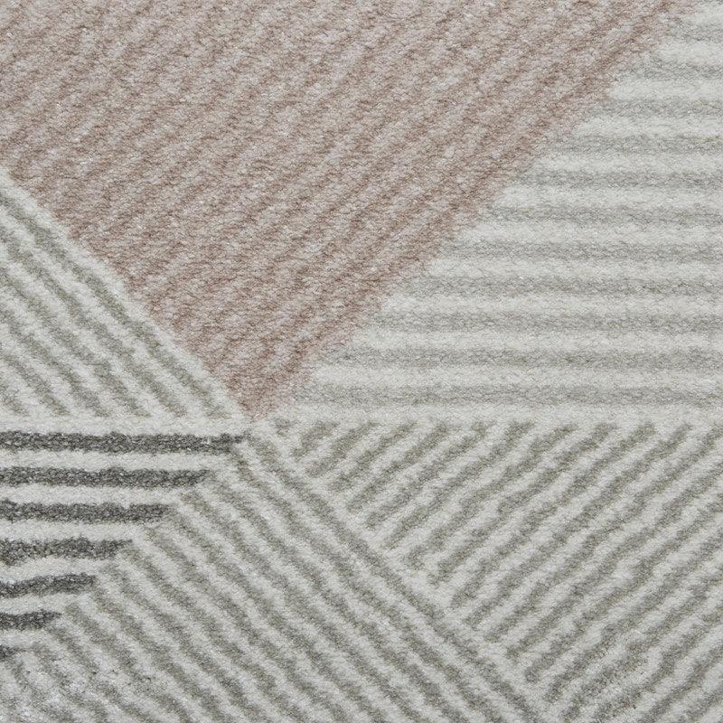 Aurora 53514 Geometric Soft Rugs in Grey Rose-Esme Furnishings