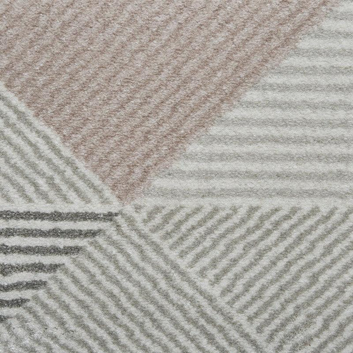 Aurora 53514 Geometric Soft Rugs in Grey Rose-Esme Furnishings