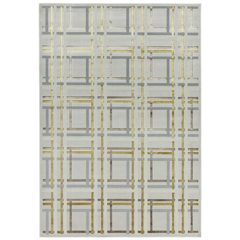 Aurora Elexus AU15 Geometric Rugs in Metallic Gold Bronze and Grey-Esme Furnishings
