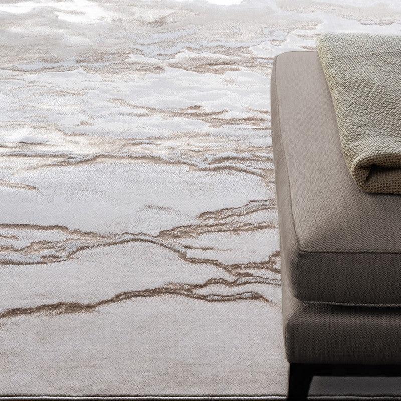 Aurora Linea AU17 Marble Rugs in Metallic Beige Bronze-Esme Furnishings