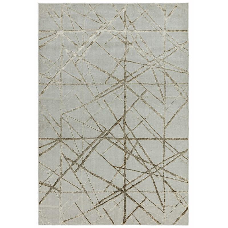 Aurora Mica AU13 Geometric Rugs in Metallic Beige Gold-Esme Furnishings