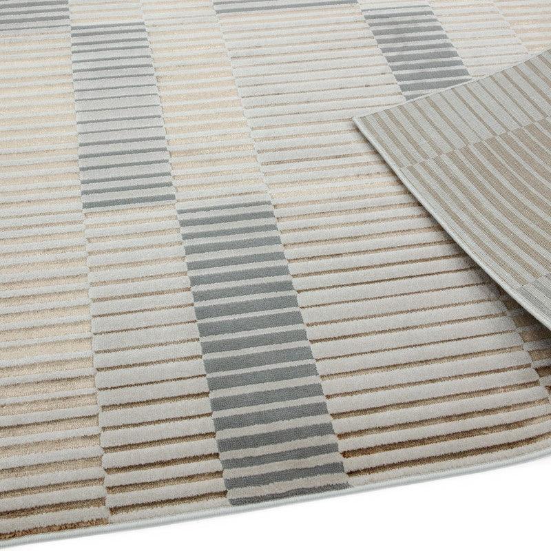 Aurora Ripple AU14 Geometric Rugs in Metallic Gold Silver-Esme Furnishings