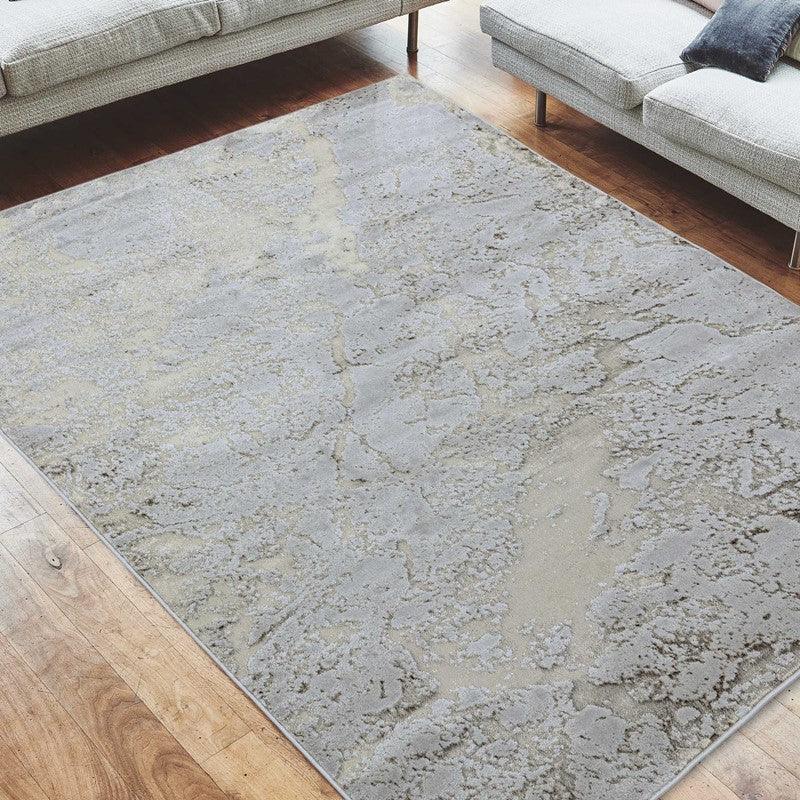 Aurora Strata AU16 Marble Rugs in Metallic Beige Bronze and Grey-Esme Furnishings