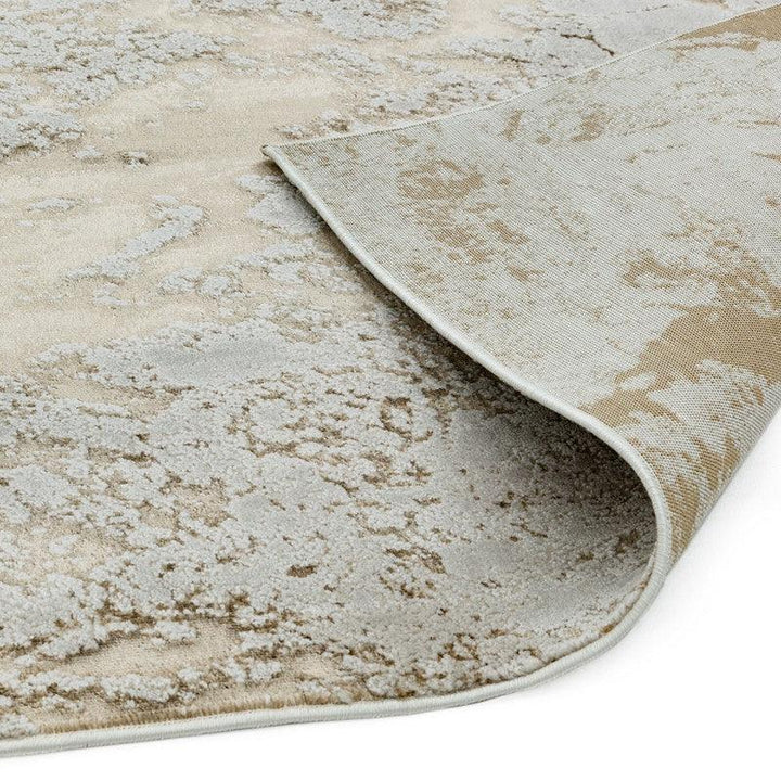 Aurora Strata AU16 Marble Rugs in Metallic Beige Bronze and Grey-Esme Furnishings