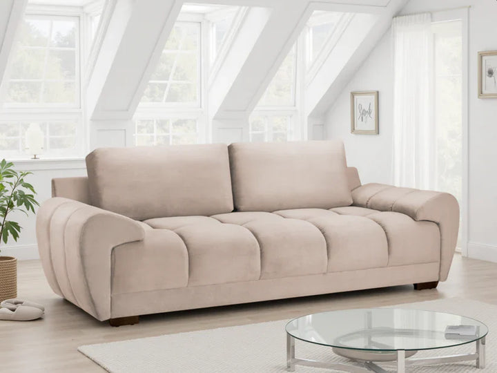 Zara Bubble Mocha Plush Velvet 3 Seater Sofa