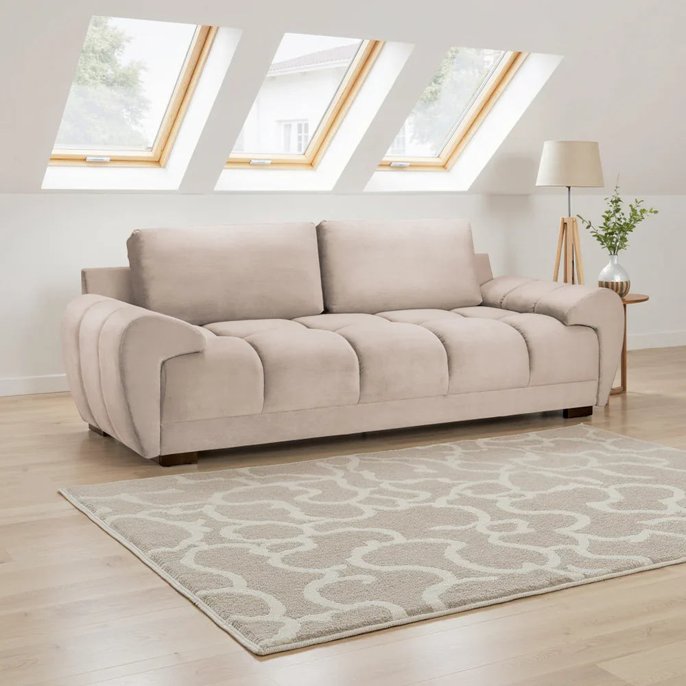 Zara Bubble Mocha Plush Velvet 3 Seater Sofa
