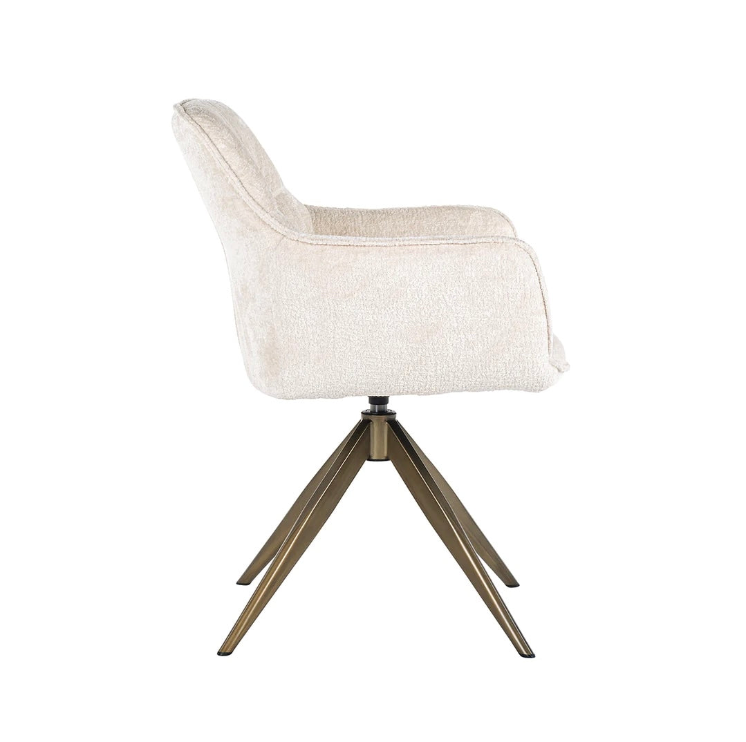 Richmond Interiors Aline Swivel Chair in Khaki Velvet