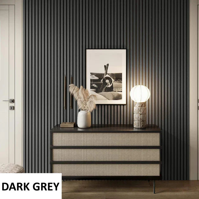 Acoustic Slatted Wall Panel 240cm x 60cm - Range of Colours