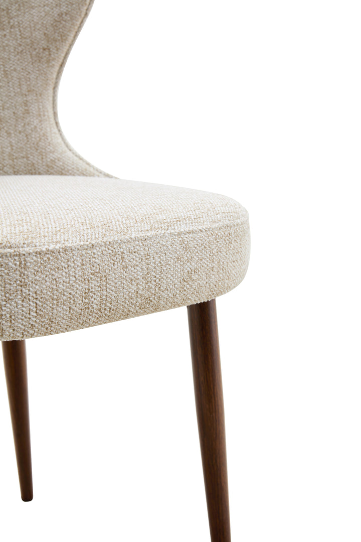 Bella Walnut Wood & Light Taupe Fabric Dining Chair