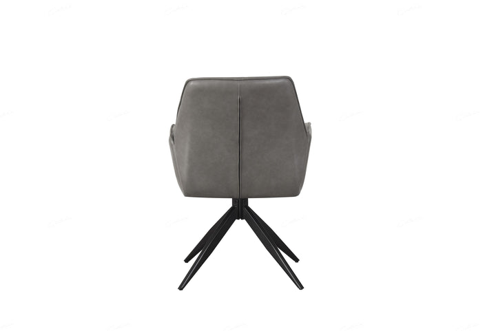 Berlish PU Leather Swivel Dining Chairs With Black Metal Base - Pairs - 2 Colours
